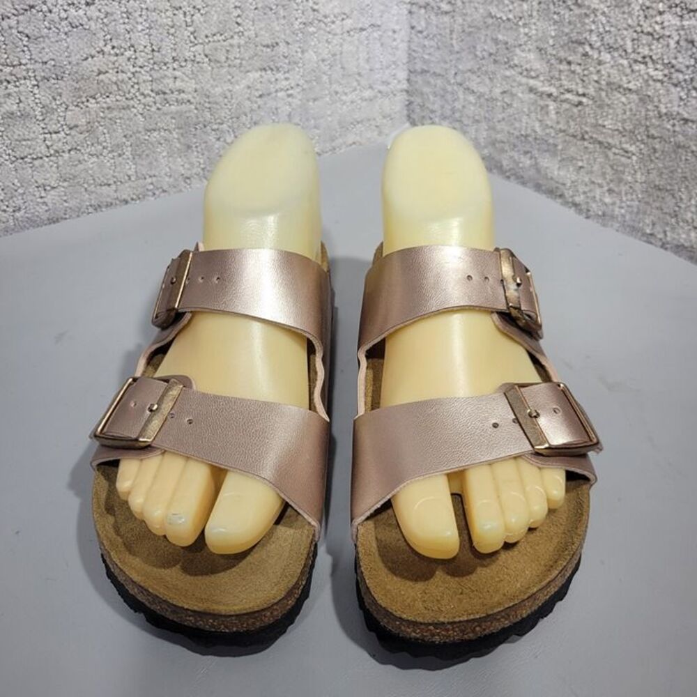 Birkenstock Arizona Women's Size 5 N Rose Gold Birko Flor Double Strap Sandals